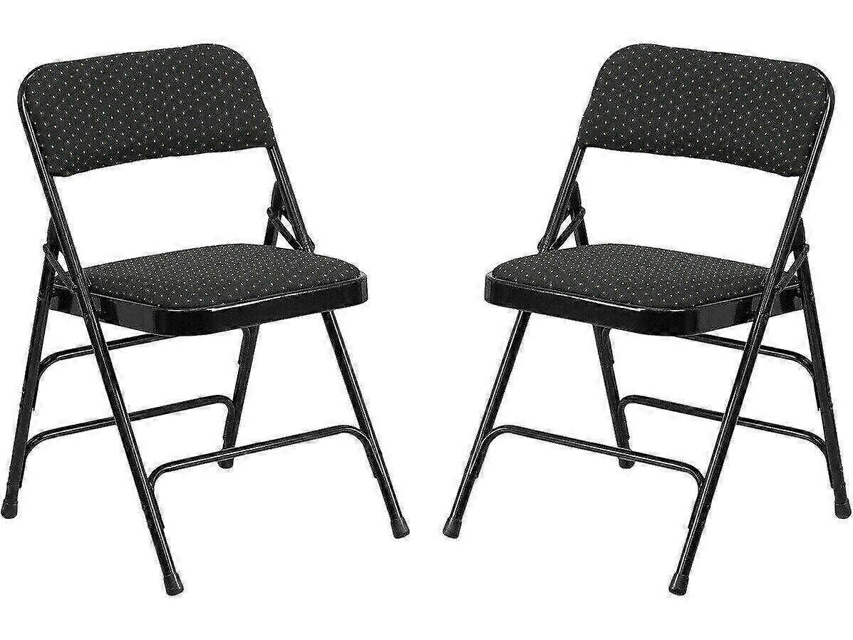 Black Folding Banquet Chair 2 Pack with Durable Construction and SpaceSaving Design
