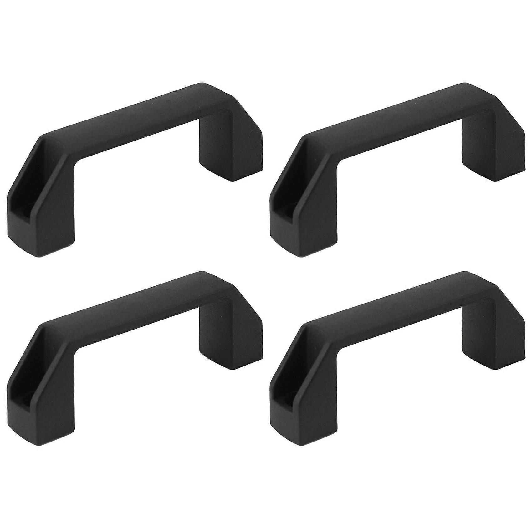 4X Black 90 mm 8.9 cm Hole Spacing Plastic Cabinet Drawer Pull Handle