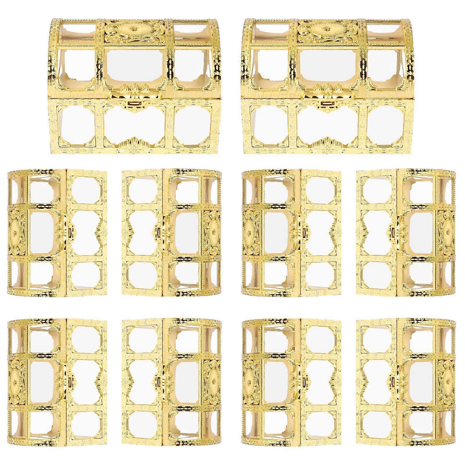 10pcs Plastic Candy Boxes Hollow Out Wedding Gift Boxes Party Favor Boxes Small Cookie Boxes