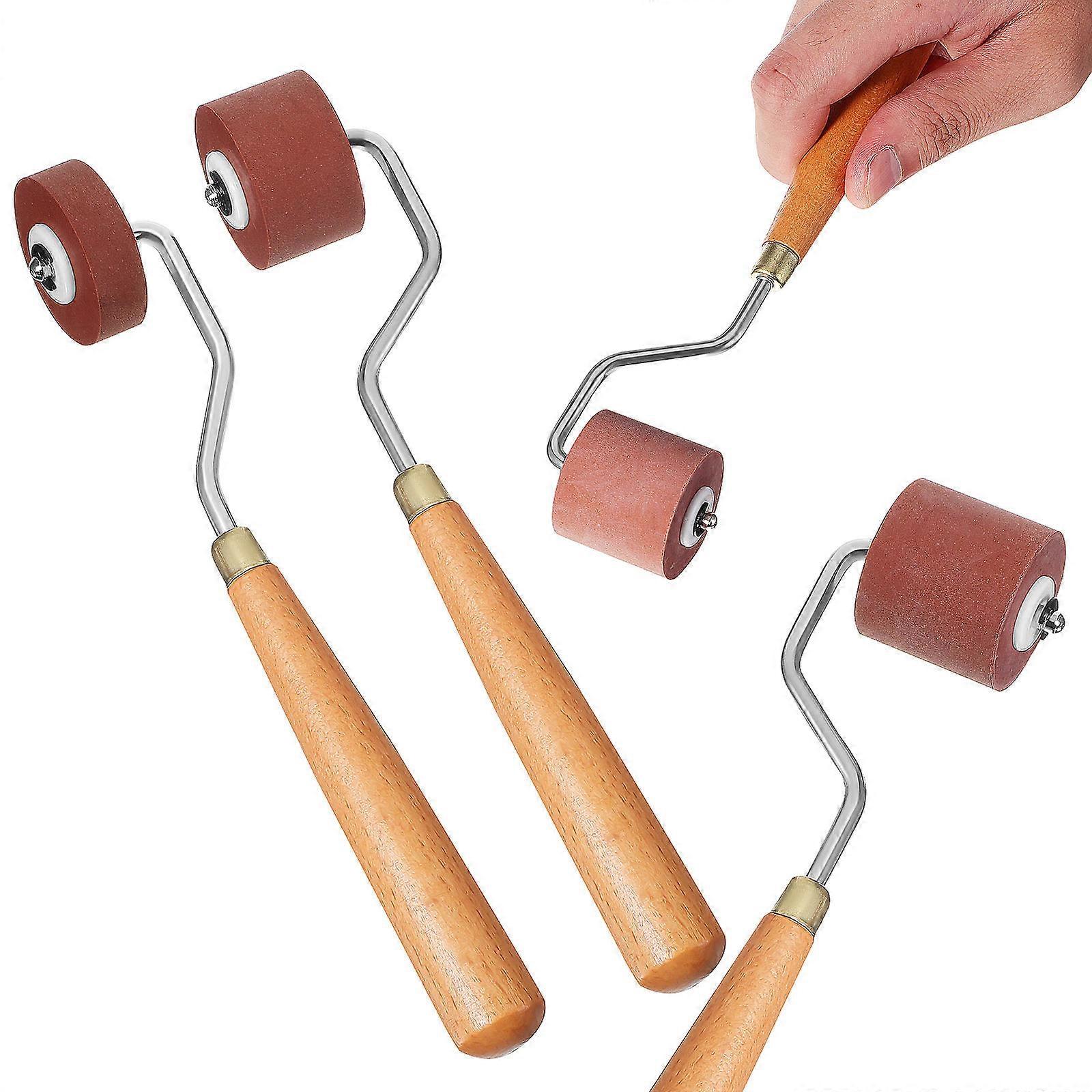 Rubber Roller Set for Printmaking with 3Pcs Rubber Rollers Stamping Tools