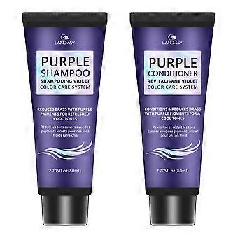 Set di shampoo e balsamo viola per capelli biondi, SLS, fragranza, anti-ottone, 5,29 oz