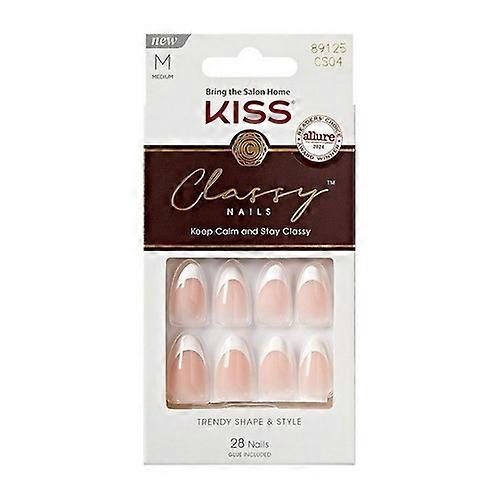 KISS Products Classy Press On Nails Dashing White, 28 Count (Case Of 2)