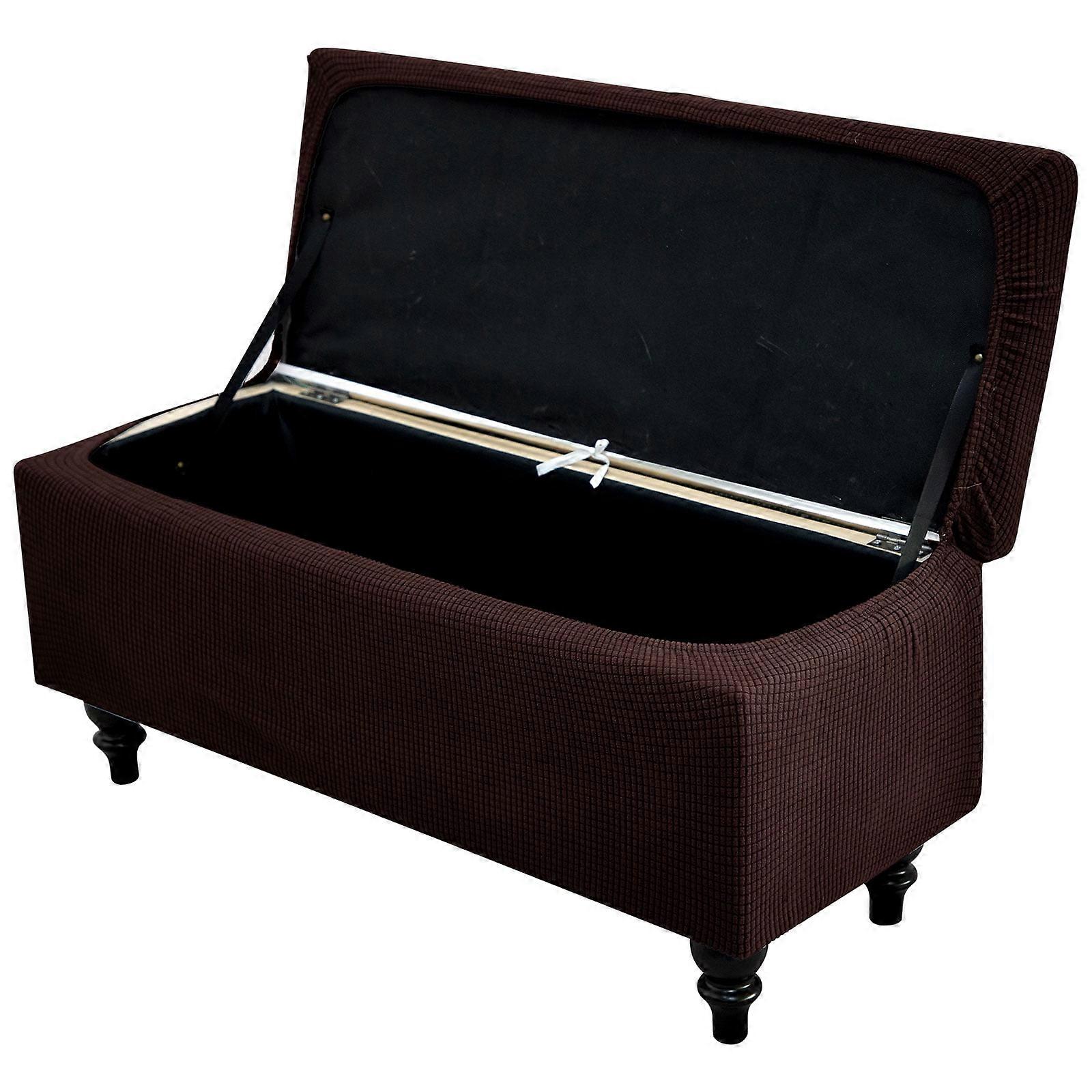 Stretch Storage Ottoman Cover Rectangle Storage Footrest Slipcover Bench Folding Stool Protector
