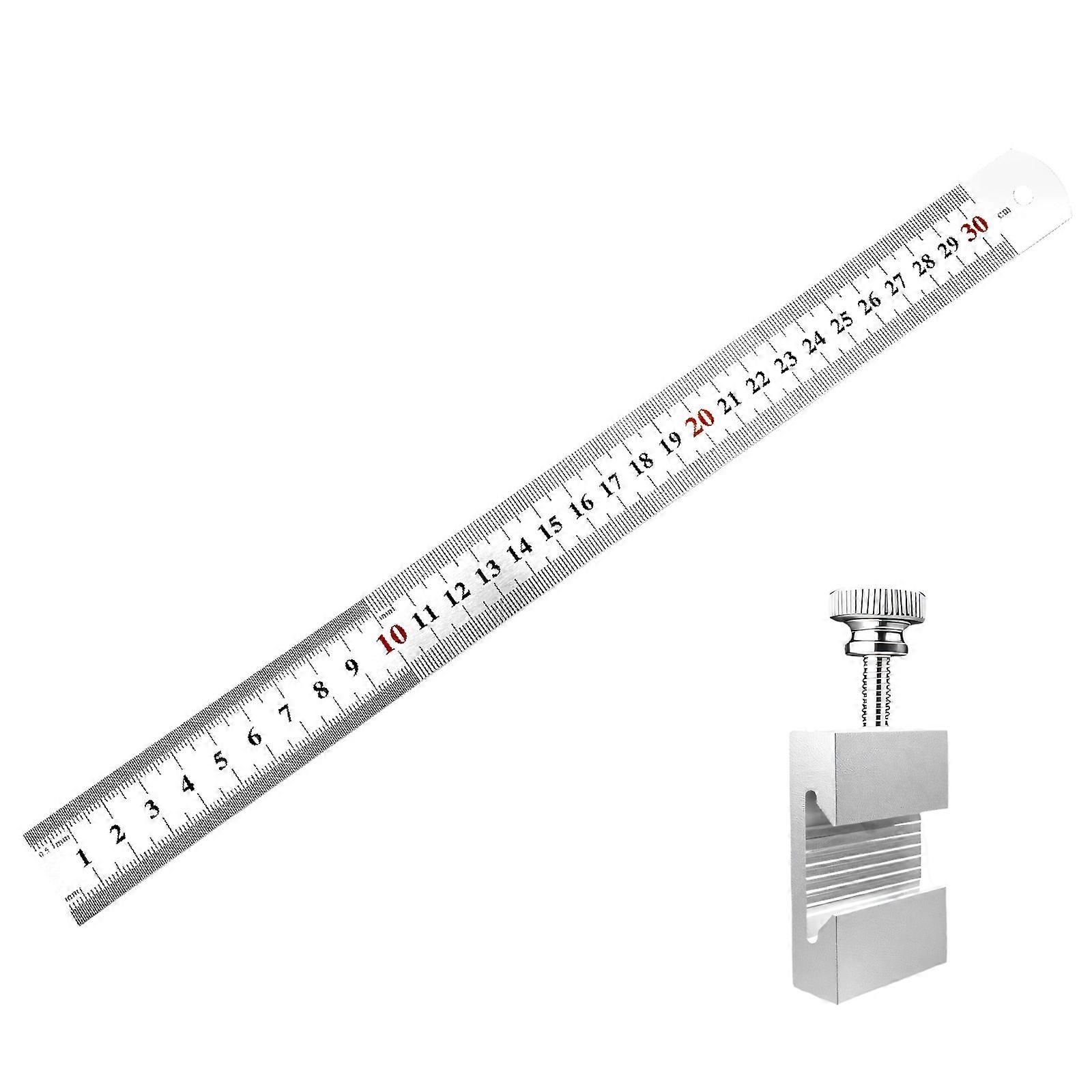 Carpenter Layout Measuring Tool Multiple Scale Marking and Rustproof Stainless Steel for Workshop Use  30cm Silver
