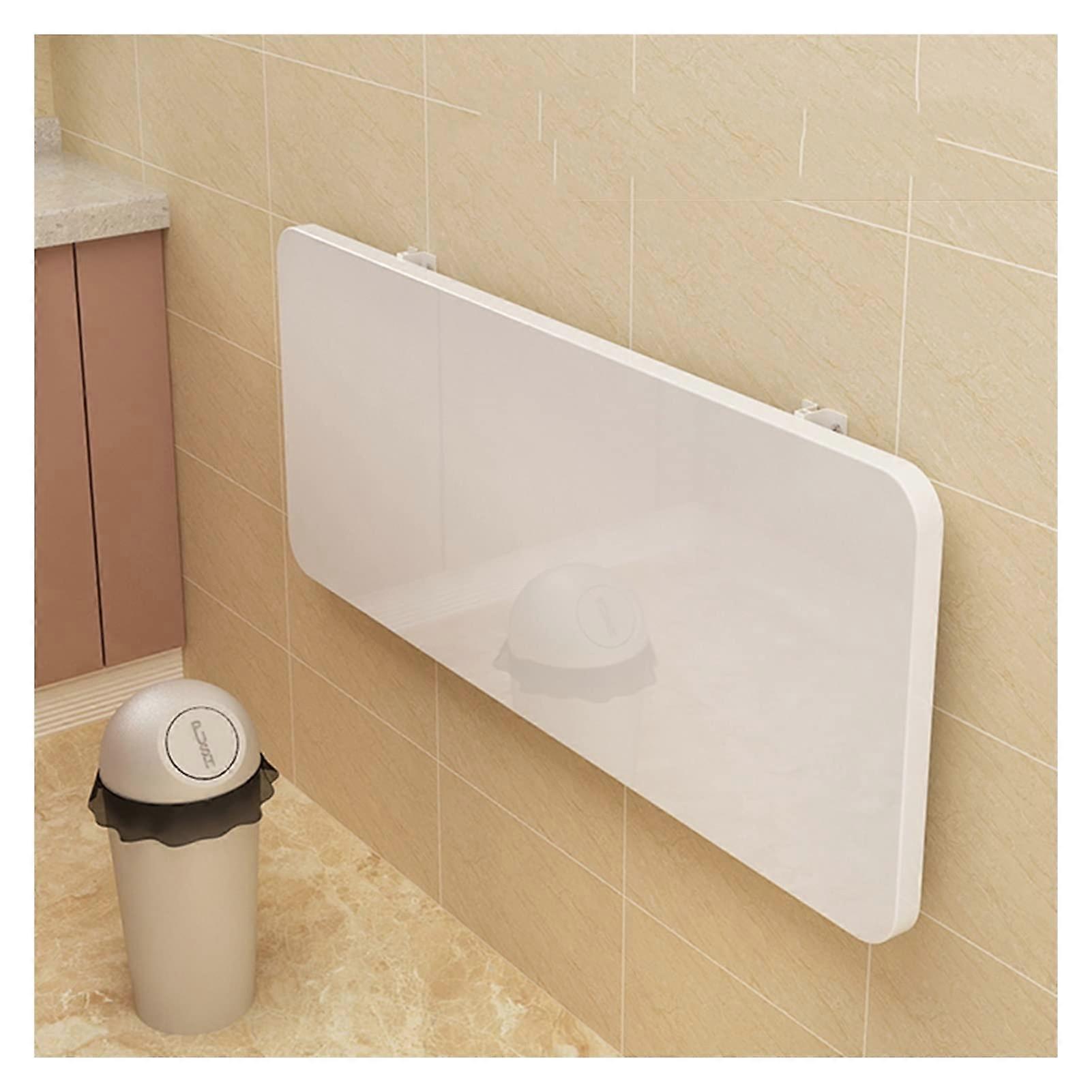 Wall Mounted Folding Table 30x120cm Space Saving Drop Leaf Desk for Dining and Computer Use Natural