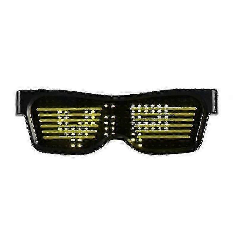 Smart Bluetooth LED Party Glasses App Control USB Charging Multi-Language Flashing Light