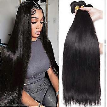 Braziliaanse Virgin Straight Haar Bundels 22 24 26 28 Inch Haarextensies van Menselijk Haar, Natuurlijk Zwart