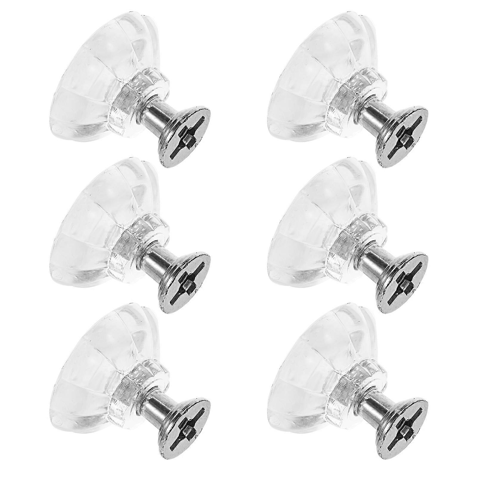 Bedside Cabinet Knobs Crystal Clear Door Pull Handle for Home Use 6Pcs