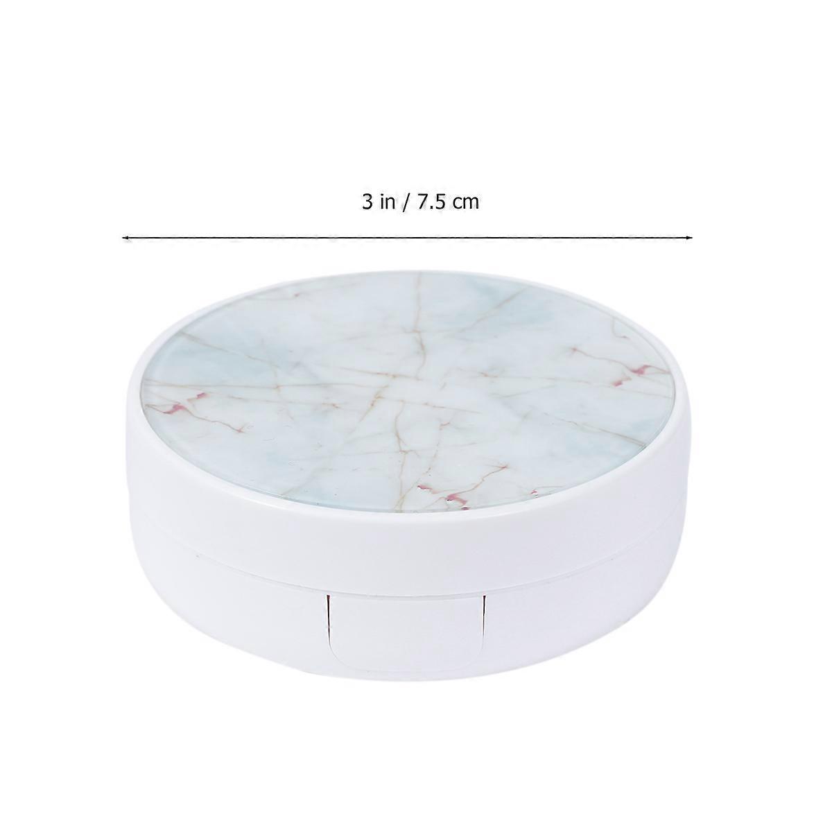 Lens Holder Marble Pattern Portable Case for Storage Use 1Pcs White