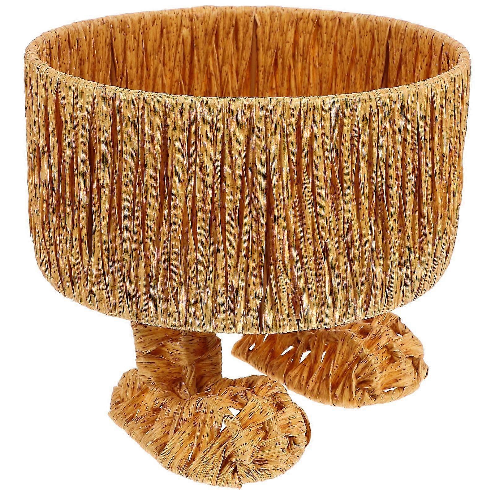 Rustic Footed Fruit Holder Weaving Basket for Storage
