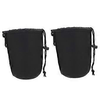 2PCS SLR Camera Lens Pouch Bag Shockproof Thermal Insulation Protector Size L