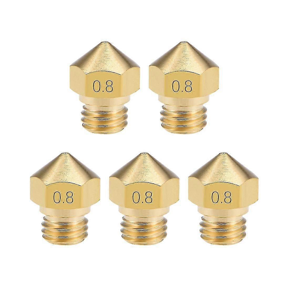0.8mm 3d Printer Nozzle Head M7 Thread Replacement Brass 5pcs