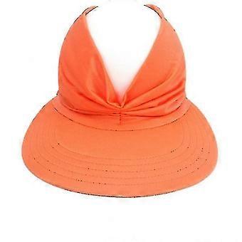 Summer Women's Visor Sun Hat Anti-ultraviolet Elastic Empty Hat Caps Top, Soft Breathable Sunscreen Hat(2pcs-orange)