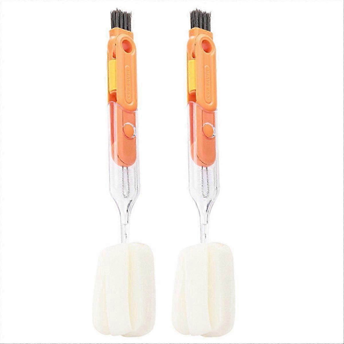 Use multi-function cup brush five-in-one sponge cup brush orange