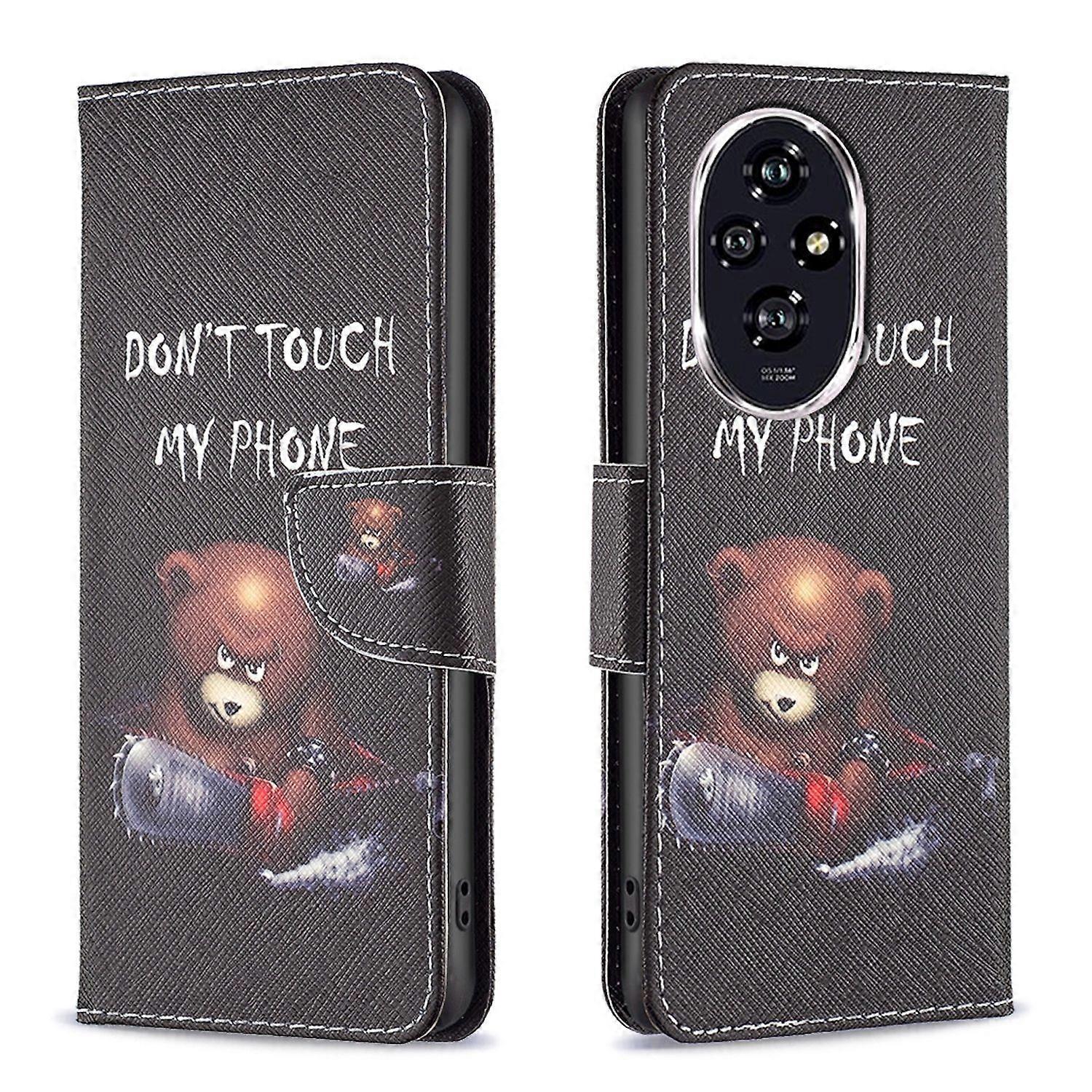 For Honor 200 Faux Leather Book Wallet Phone Case Design 1 Cover Protective Case