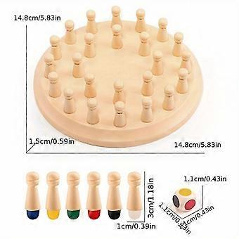 Memory Chess Game, Interactive Color Matching Puzzle, Wooden Brain Training Toy for Kids and Adults, 1 Player Desktop Game
