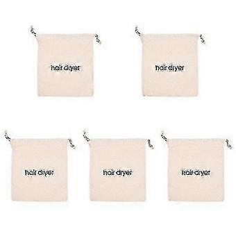 2025 5pcs Hotel Home Hair Dryer Bag Drawstring Bag Container Hair Dryer Storage Pouch