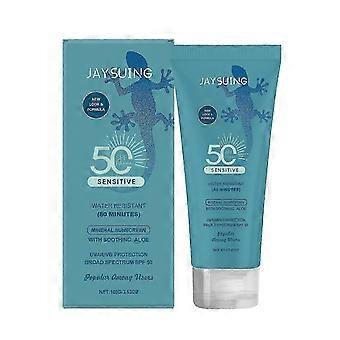 Sensitiv mineralsk solkrem SPF 50+, vanntett bredspektret solkrem UVA/UVB-beskyttelse