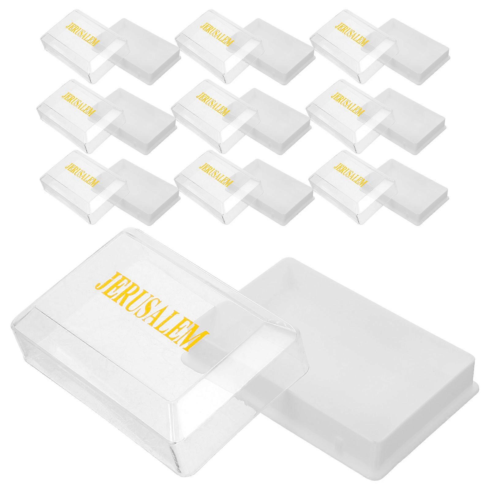 10pcs Rectangular Trinket Boxes Christian Keepsake Box Small Case Rosaries Boxes