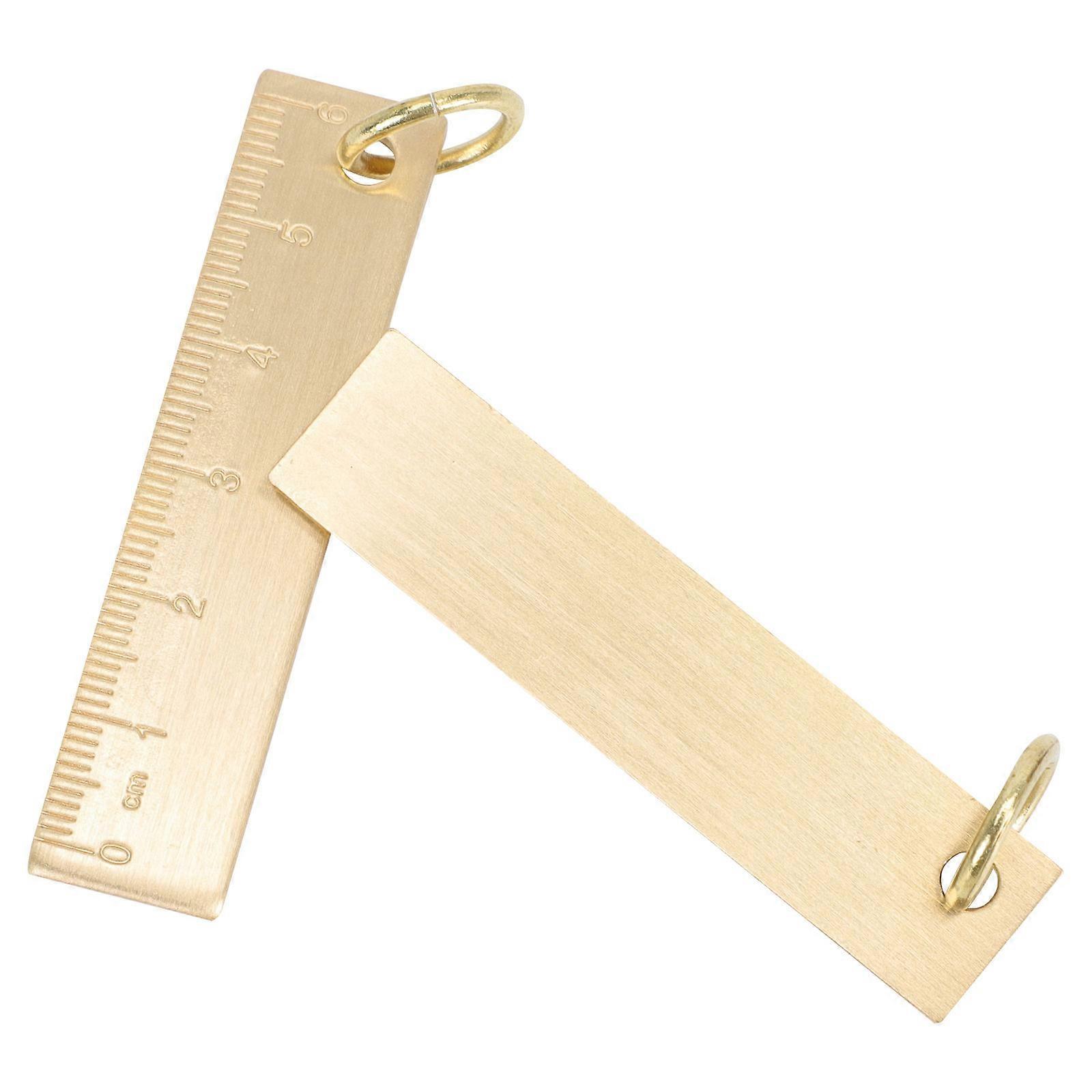 Practical Key Pendant Brass Ruler Keychain for Everyday Use 2Pcs