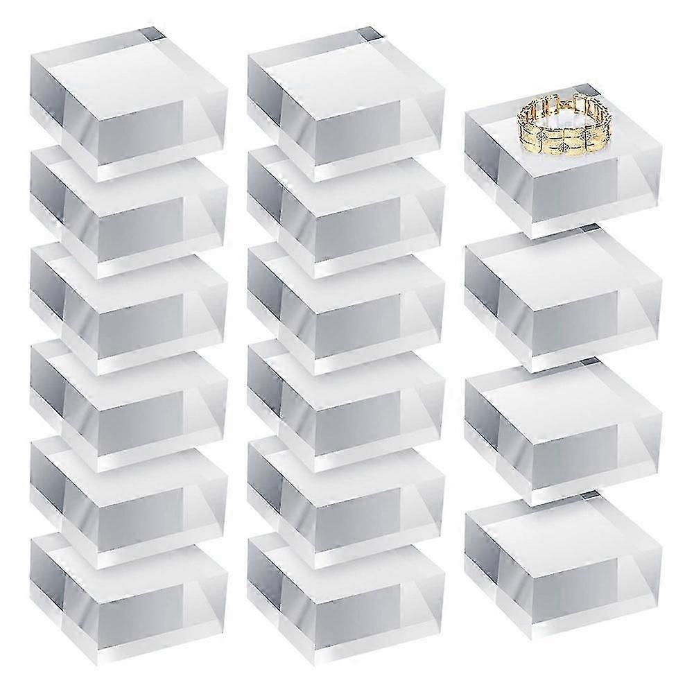 Clear Acrylic Blocks Square Display Showcase Holder Base 16pcs