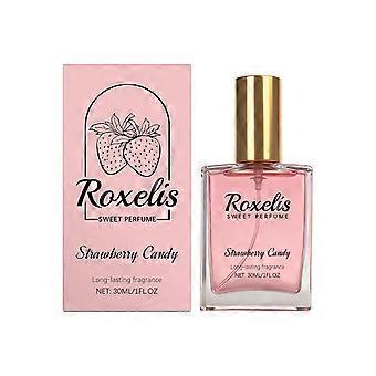 Roxelis fragrância doce de morango, aroma frutado natural, fresco e adocicado, fragrância feminina, ideal para encontros, deslocamentos diários e para levar na bolsa.