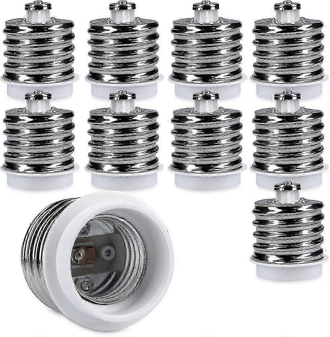 10x Socket Adapter - 10x E40 To E27 Socket Converter - E27 Base Lamp Holder Adapter For Halogen Led Bulb