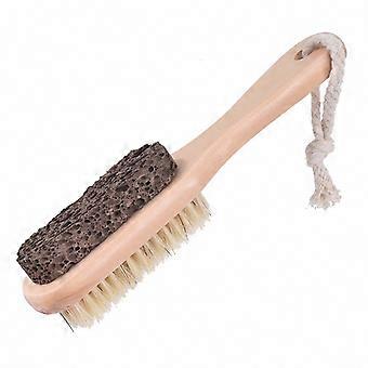 Foot File Callus Remover and Foot Scrubber with Foot Care Brush, Pedicure Exfoliator for Hard Skin, Light Brown, 1 Pack