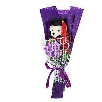 Purple Bear Doll Bouquet Chic Bear Bouquet for Gift