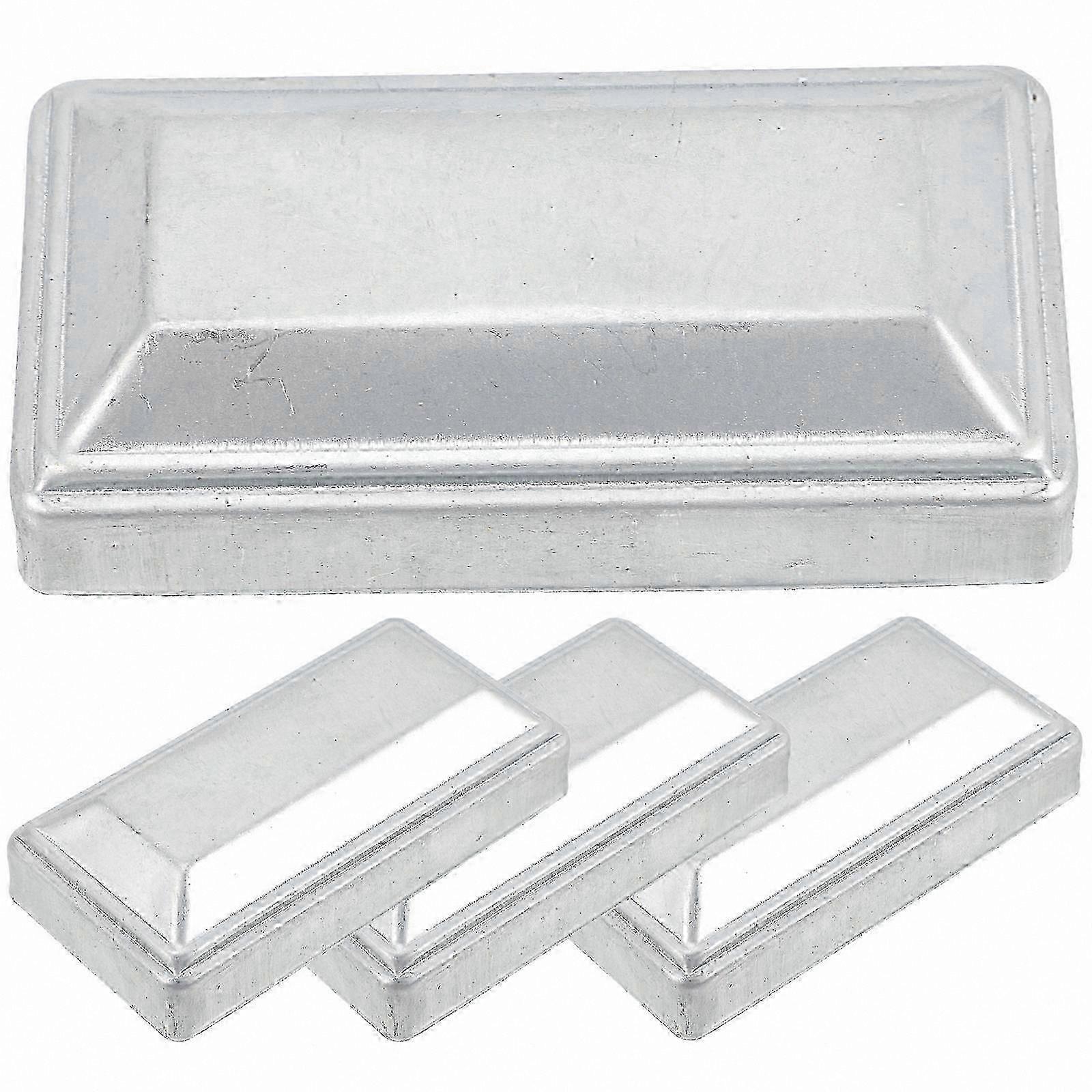 4 Pieces Decorative Fence Post Caps Replacement Rectangle Post Covers for Outdoor Use