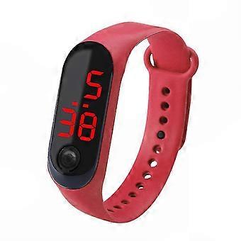 Electronic Digital Watch Bracelet with Adjustable Strap, Button Control, LED Display