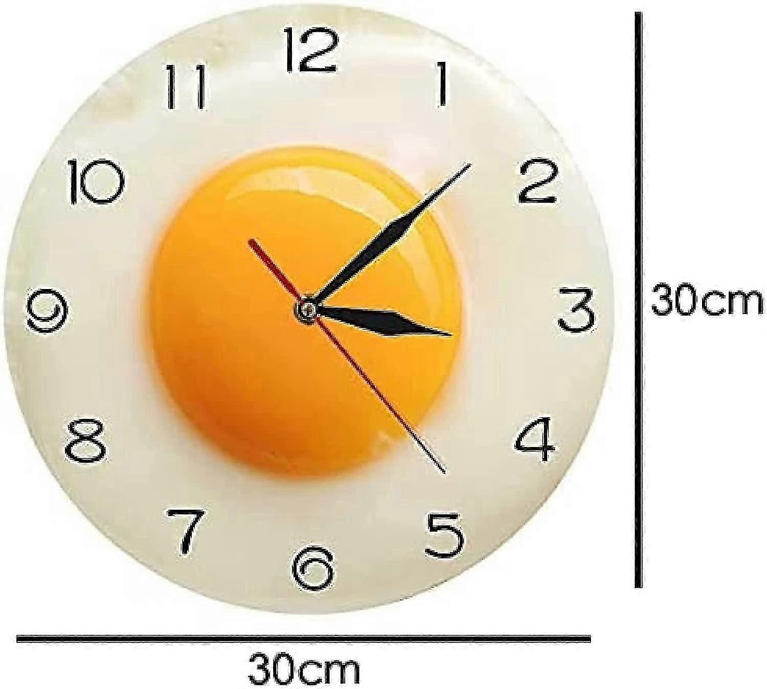 Fried Egg Poached Egg Themed Wall Clock, Egg Yolk Style Digital Pointer Wall Clock