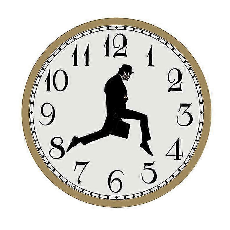 Brown Woodgrain Walking Clock
