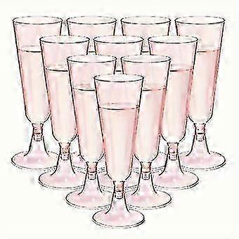 25-Pack Pink Crystal-Effect Champagne Flutes