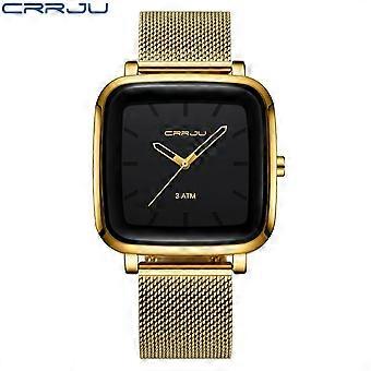 CRRJU 2199 Nieuw herenhorloge voor zakelijk gebruik, vierkante wijzerplaat, roestvrijstalen horloge, stijlvol en eenvoudig.