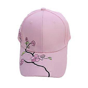Baseballkappe mit Pfirsichblütenstickerei, Sommer, Damen, koreanischer Stil, Freizeit, Entenschnabelhut, Sonnenschutzkappe