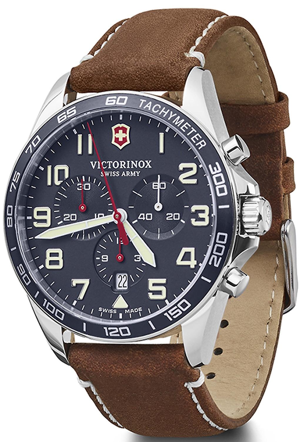 Victorinox field watch quartz analog man watch with cowhide bracelet V241854