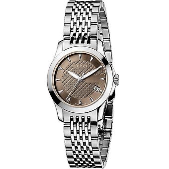 A. gucci timeless ac/ac sm e/mar Quartz Analog Woman Watch with YA126503 Stainless Steel Bracelet