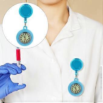 Pocket Watch Nurse Quartz Clip-on Watch for Nurse Use 3Pcs Light Blue