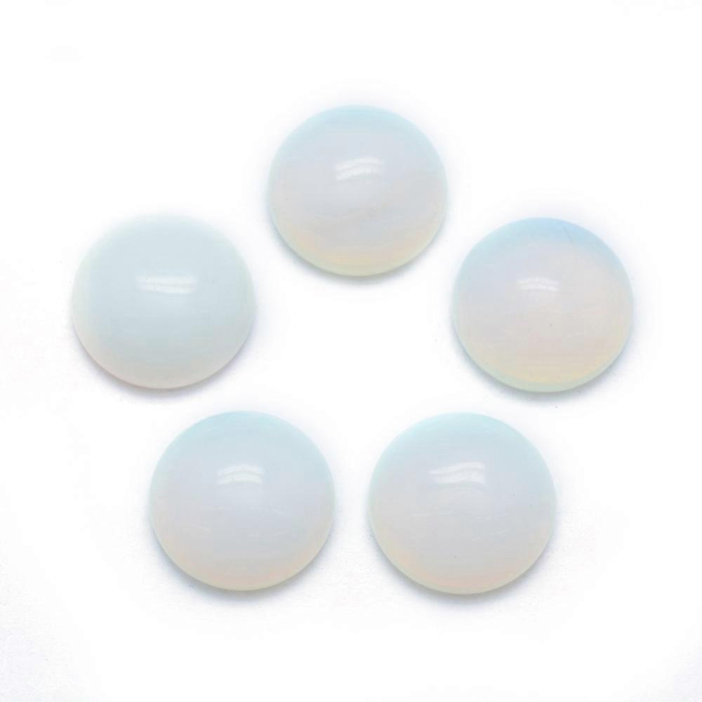 50pcs Opalite Cabochons Half Round 10x4~5mm
