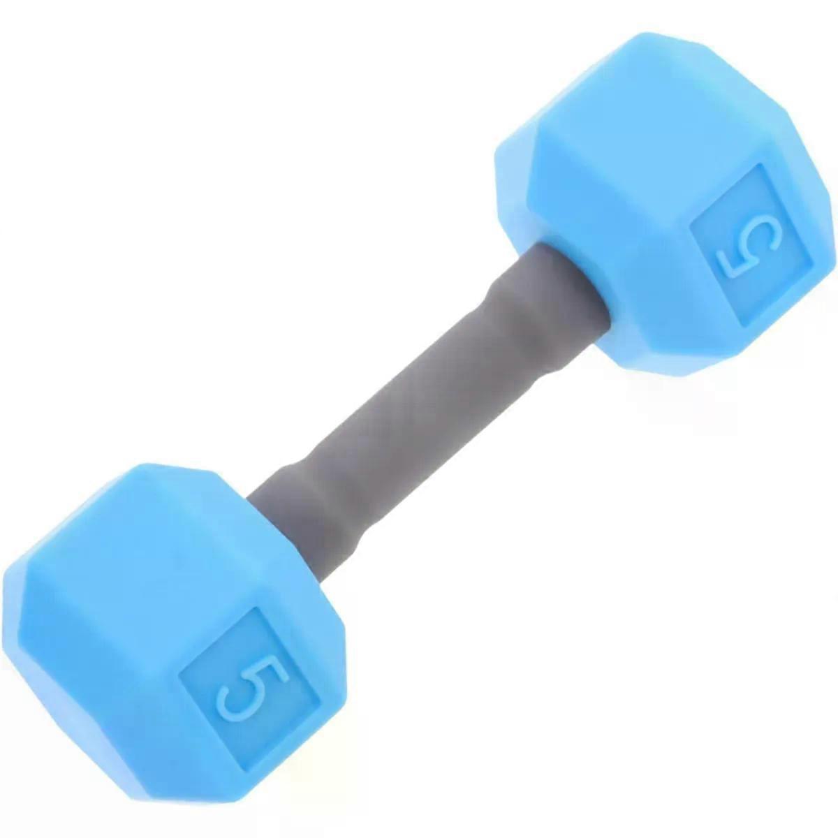 Mini Hex Dumbbell Silicone Toy Blue for Training