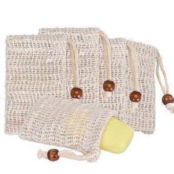 Eco-Friendly Sisal Soap Bags - 5 Pack with Drawstring compatible with Exfoliating & Lathering - Perfect compatible with Bathing & Showering