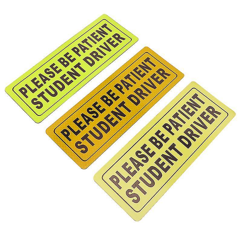 23X9.6cm Assorted Color Vehicle Decals 3pcs Student Driver Magnet Sticker Vehicle Bumper Magnetic St