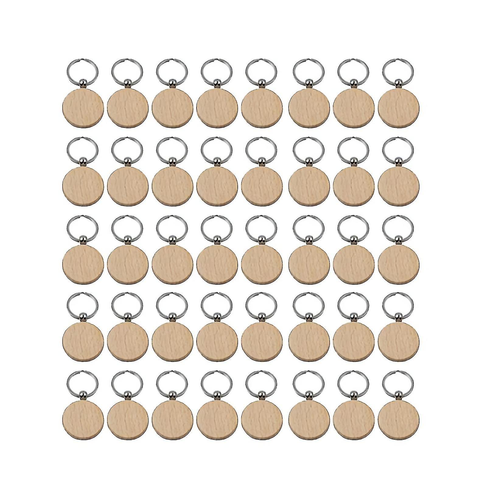 40pcs Blank Round Key Chain Diy Keychains Key Tags Can En Diy