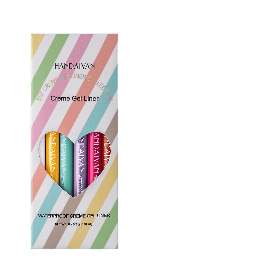 Rotatable Waterproof Easy-to-dry Rainbow Color Stage Performance 6 Pack Eyeliner