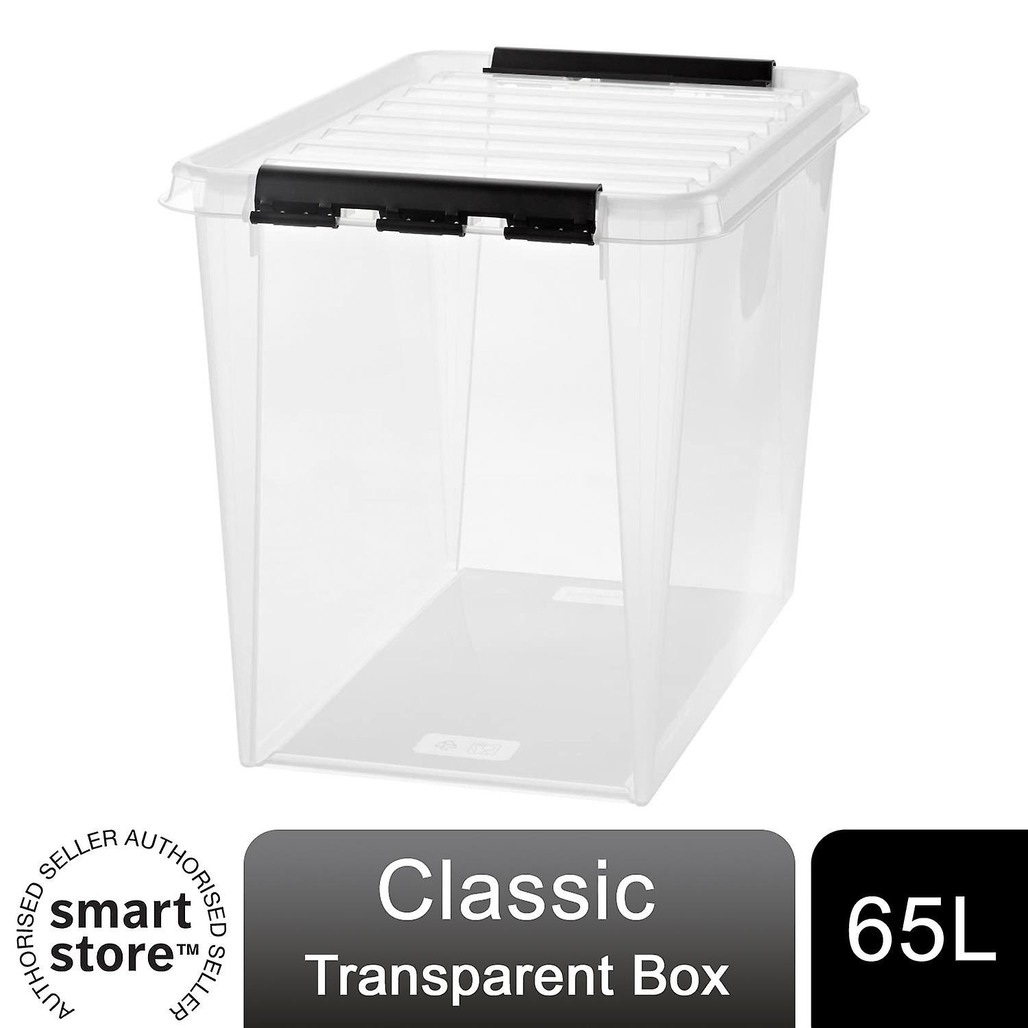SmartStore Classic Box 65 Polypropylene Transparent Storage with Lid, 65 Litre