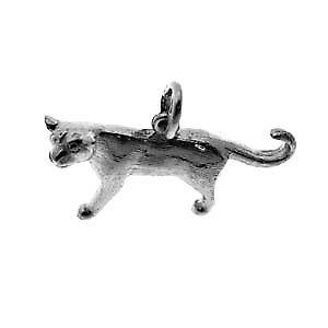 Silver 20x30mm solid Mountain Lion Pendant or Charm