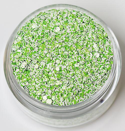 Brillo de uñas - Hexágono - Verde/blanco bicolor - 8ml - Glitter