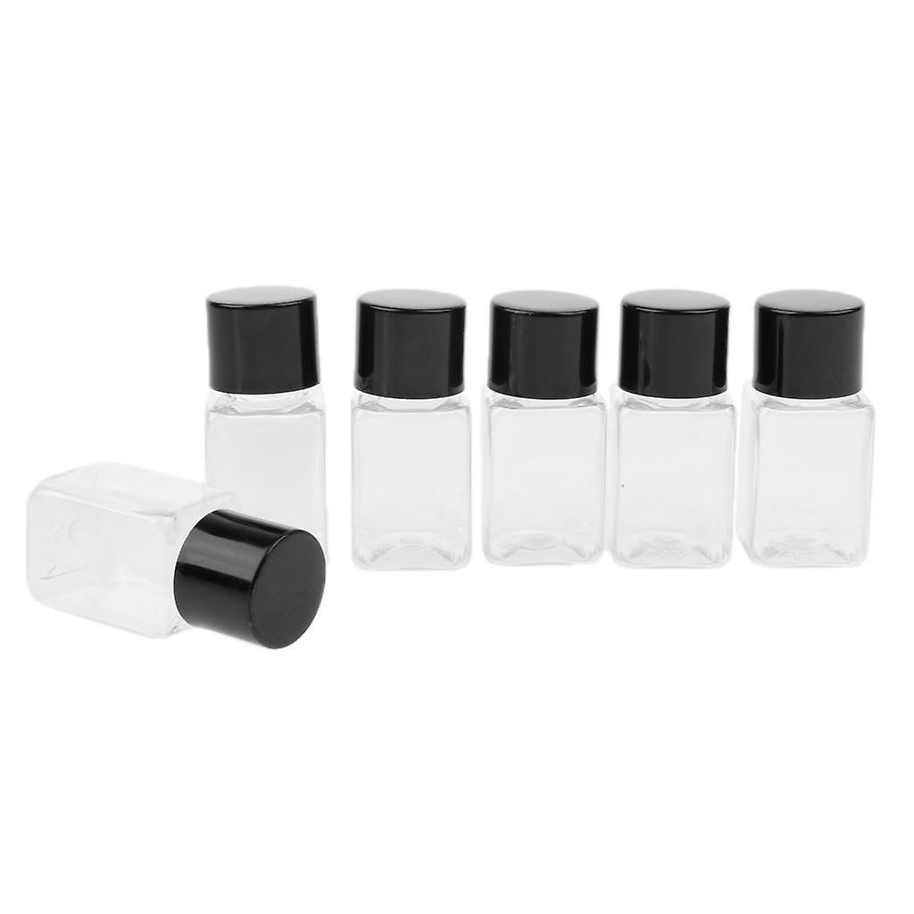 6 Pieces Clear Refillable Empty Essential Oil Makeup Bottle 10ml Black Cap