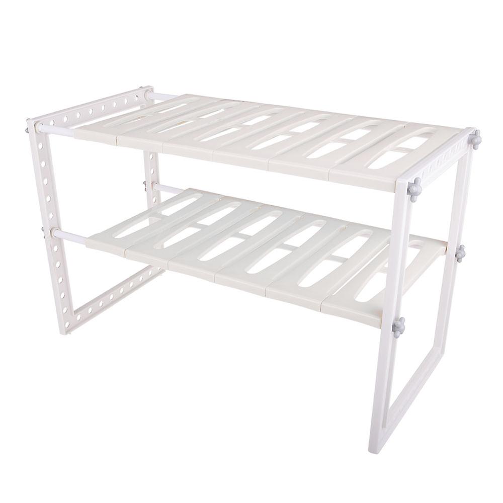 D.Line Expandable Under Sink Organiser White Solid Metal Piping Modular Shelves